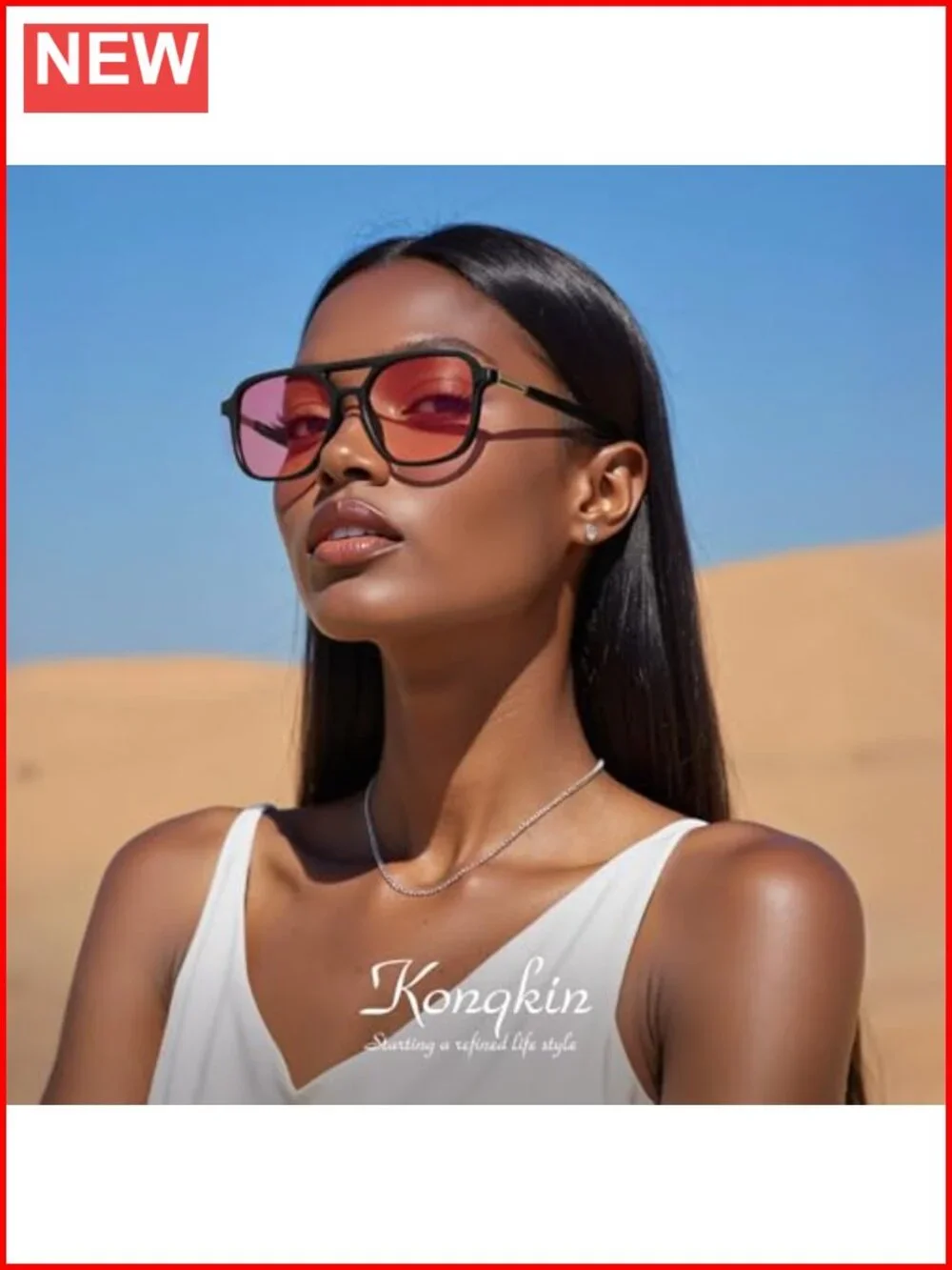 Retro Aviator Sunglasses for Women Men Polarized Trendy Vintage Rectangle